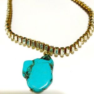 Rhinestone & turquoise choker Free People